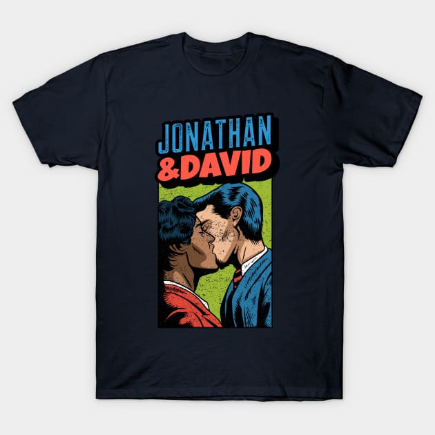 Jonathan & David - The Gayest Biblical Couple - Jewish Humor T-Shirt by JMM Designs